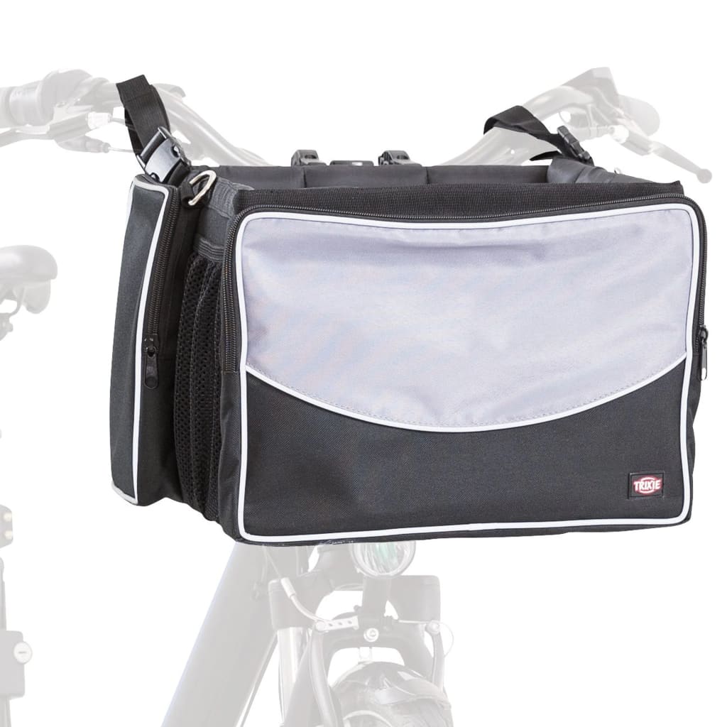 Trixie Haustier-Frontbox Fr Fahrrder 41X26X26 Cm Schwarz Und Grau