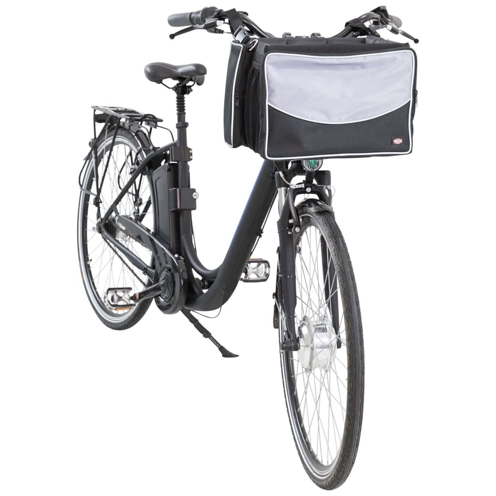 Trixie Haustier-Frontbox Fr Fahrrder 41X26X26 Cm Schwarz Und Grau
