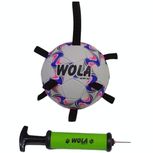 Wola Multi Tab Dog Ball For Small/Young Dogs I Suitable For Indoor & Outdoor Play I Interactive Ball With Grab Tabs I Diameter 1