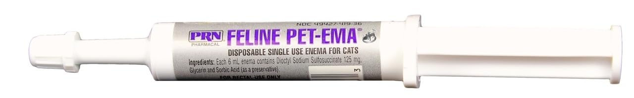 Pet-Ema Feline (6 mL) (3 Pack), Disposable Enema for Rectal Use in Cats by PRN Pharmacal Inc