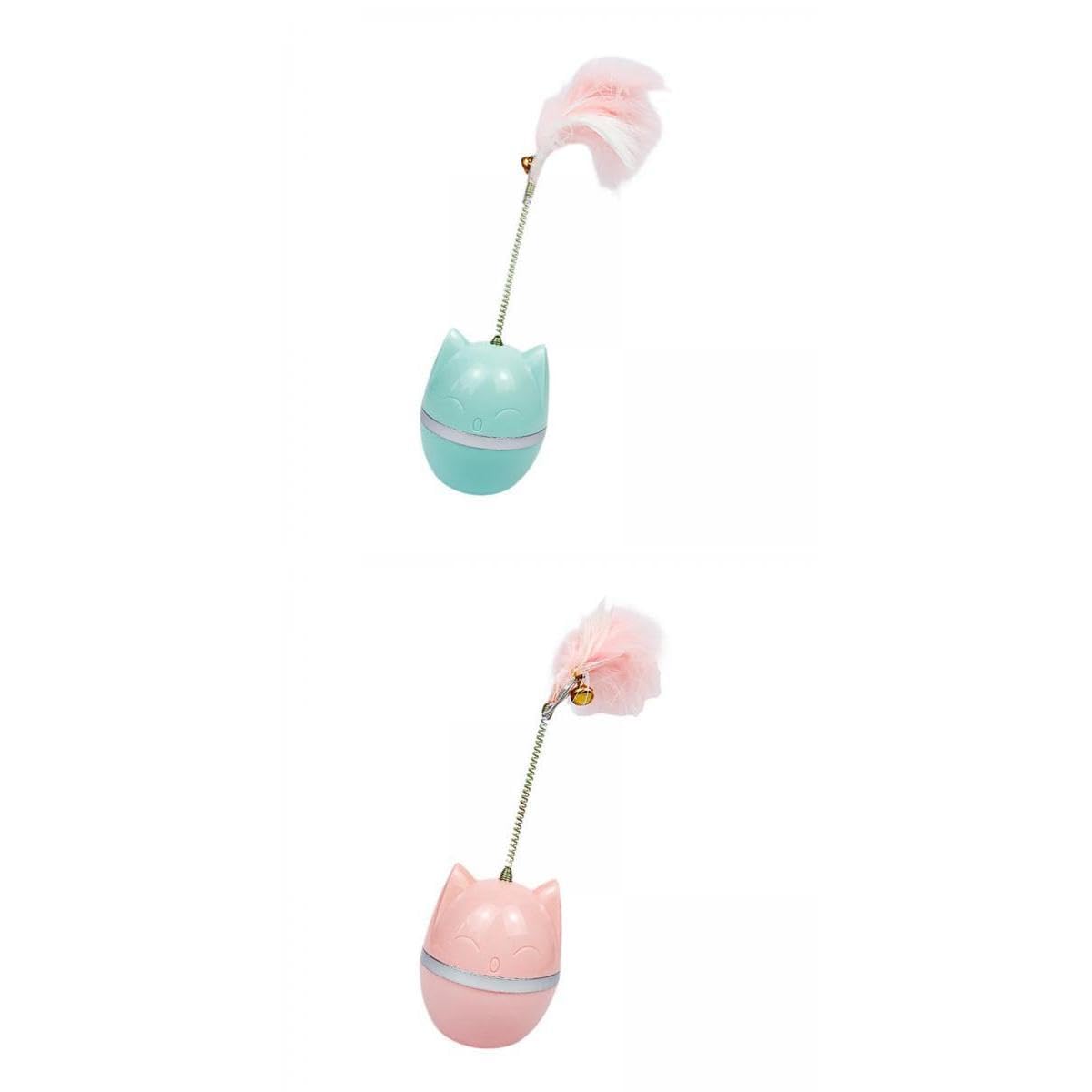 Ujeavette 2X Fun Interactive Cat Toys Tumbler Teaser Toys Supplies Decor Kitten Dogs