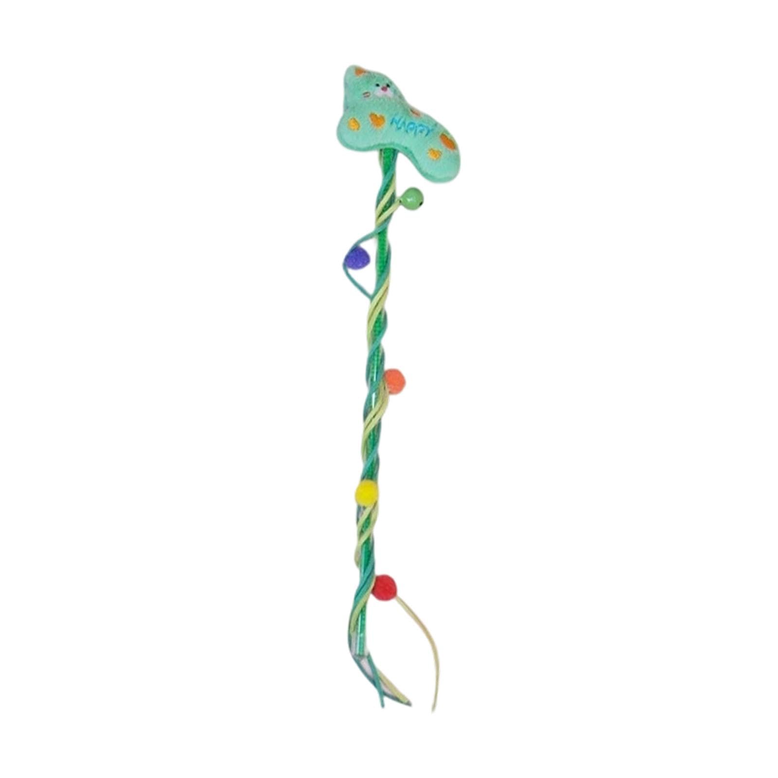 Enakshi Cat Teaser Rod Exercise Portable With Bell Streamers Funny Pet Supplies Green|Pet Supplies | Cat Supplies | Toys