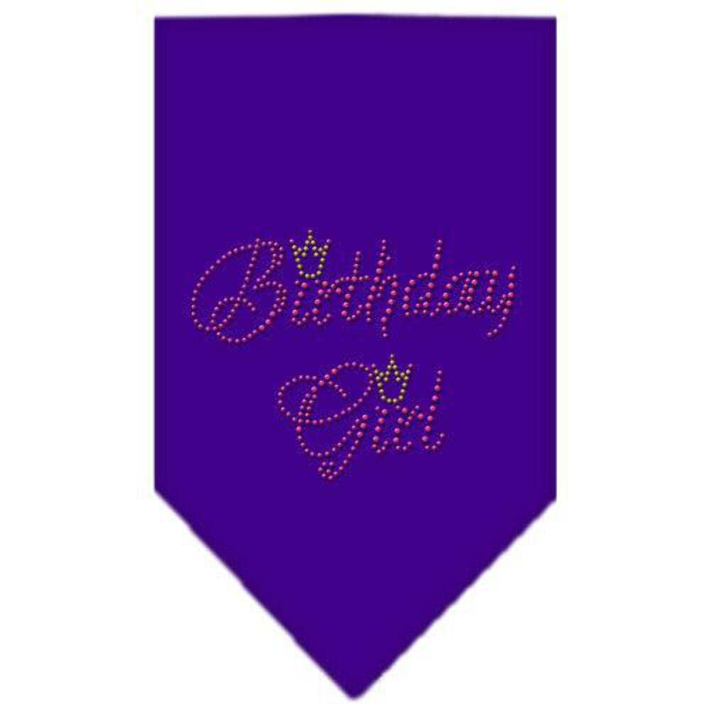 Mirage Pet Products Birthday Girl Rhinestone Bandana, Small, Purple