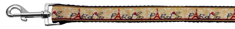 Pet Dog & Cat Nylon Collar or Leash, "From Paris With Love" 5/8" w x 4 ft. leash