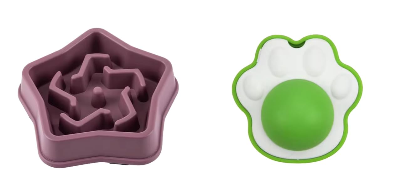 Urban Pet Gallery Pet Feeding Bowls For Dogs And Cats, Durable NonSlip Feeding Bowl, Star Design (Maroon) And Silvervine, Gall 