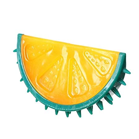 RvPaws Squeak Latex Dog Toys Fruit Shape Dog Chew Toy Training Toy Puppy Molar Toy Pet Dispensing Play Toys (Lemon Chew Toy)