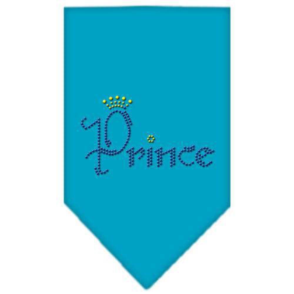 Mirage Pet Products Prince Rhinestone Bandana, Large, White