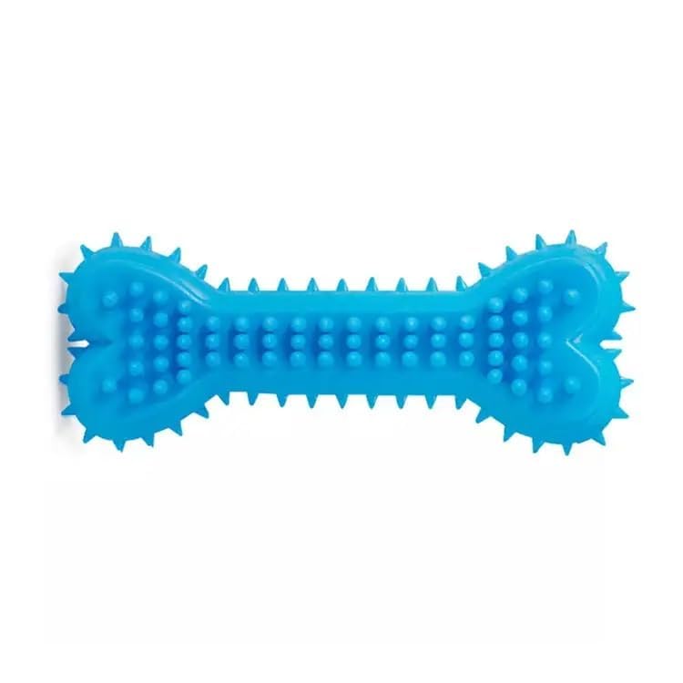 Pets Empire Puppy Teething Chew Toys For Small Dog, Puppy Teething Spike Bone Cute Rubber Toy Interactive Chewers Pack Of 2 (Blu