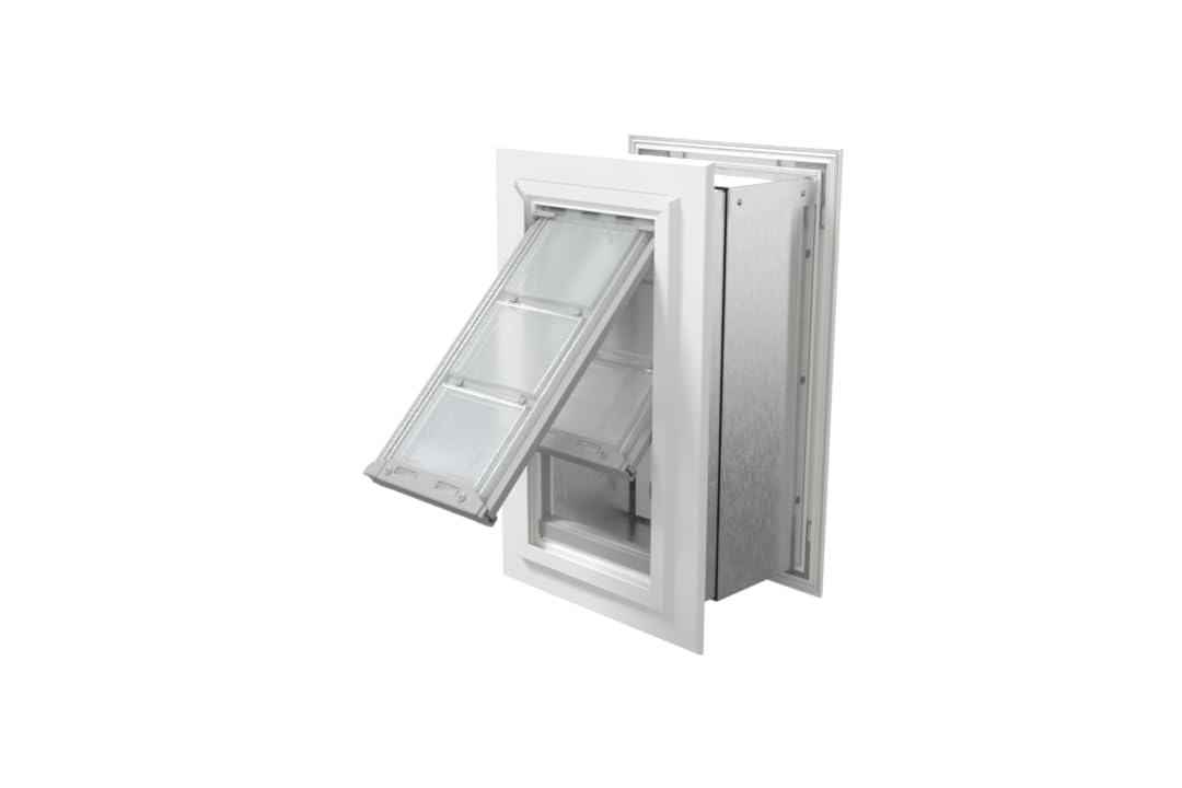 Endura Flap Pet Door For Walls In White | Energy-Efficient Double Flap Design For Wall Installations | All-Weather Protection Wi