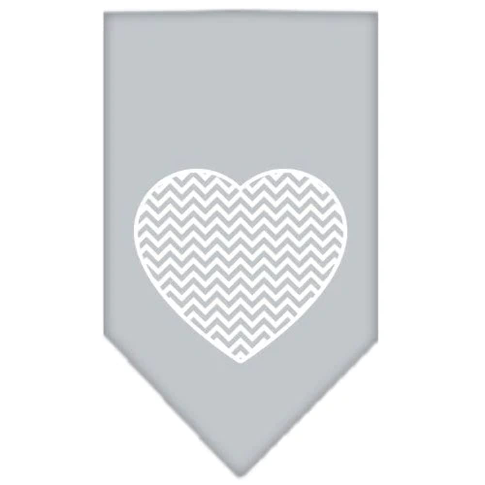 Pet and Dog Bandana Screen Printed, "Chevron Heart" Turquoise Small