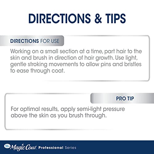 Four Paws Slicker Brush, Professional Series Grooming Brush For Dogs & Cats, Self-Cleaning, Reduces Shedding, All Coat Types, Blue & Grey