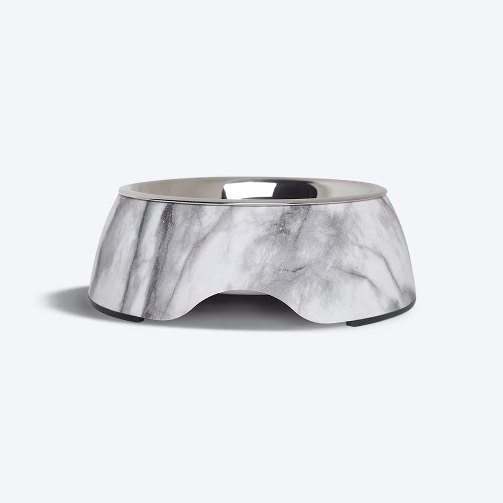 Heads Up For Tails Stainless Steel White Marble Insert Pet Bowls (L800Ml), Dogs, Large