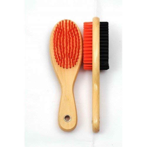 Pets Empire DoubleSided Dog Grooming Brush  Wooden Pet Brush With Pin & Bristle Sides, Deshedding & Detangling Comb For Dogs &
