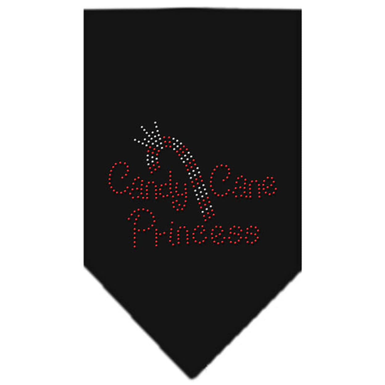 Christmas Pet and Dog Bandana Rhinestone, "Candy Cane Princess" Black Small