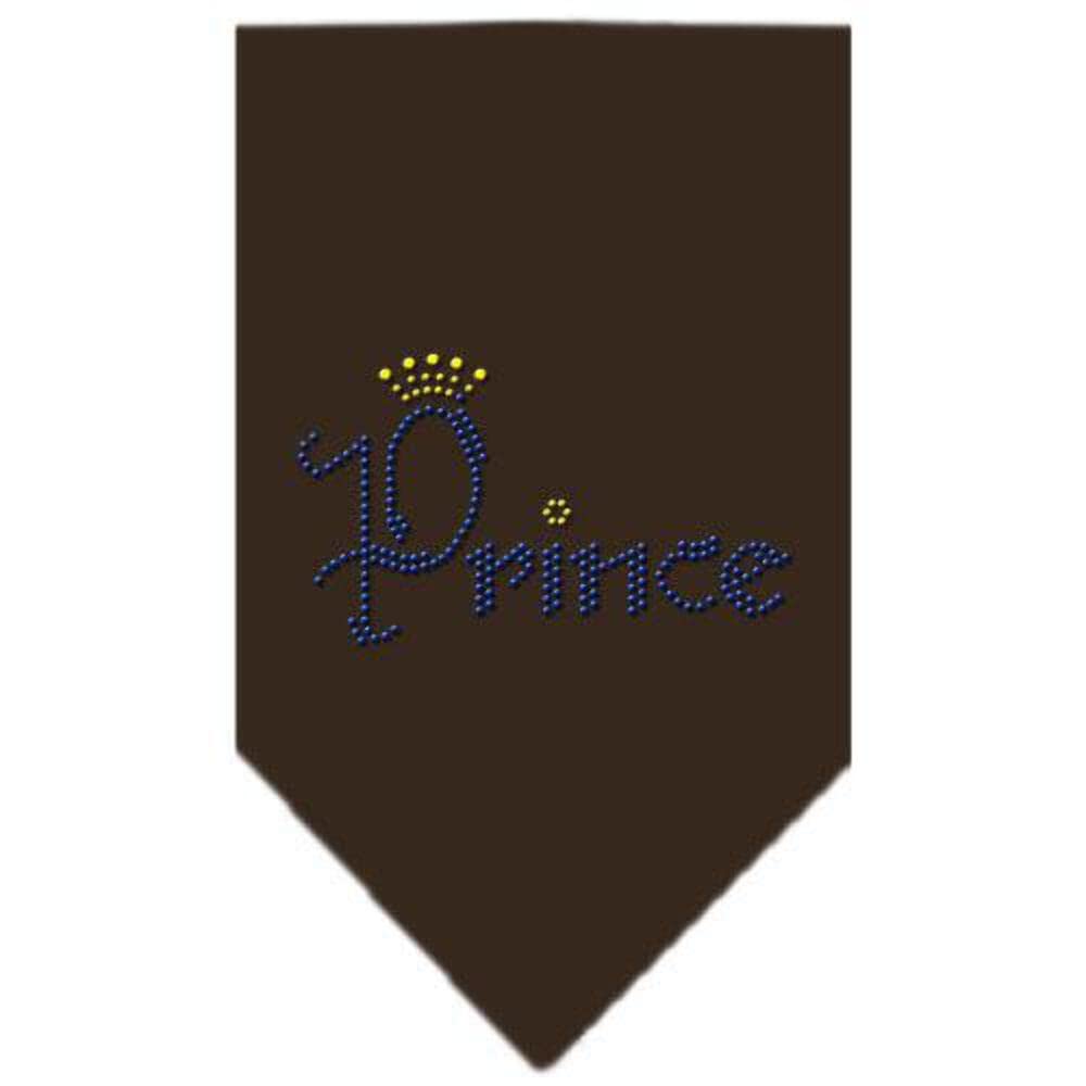 Mirage Pet Products Prince Rhinestone Bandana, Large, White