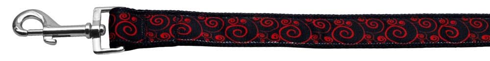 Pet Dog and Cat Nylon Collar or Leash, "Red & Black Swirly" 3/8" w x 6 ft. leash