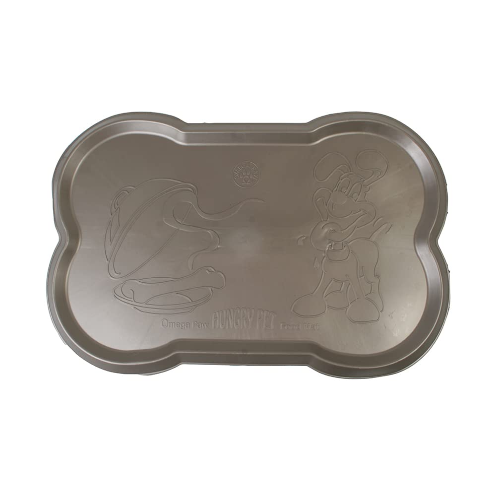 Omega Paw Bone Mat - Pearilized Pebble, Rubberized Plastic, Brown, One Size