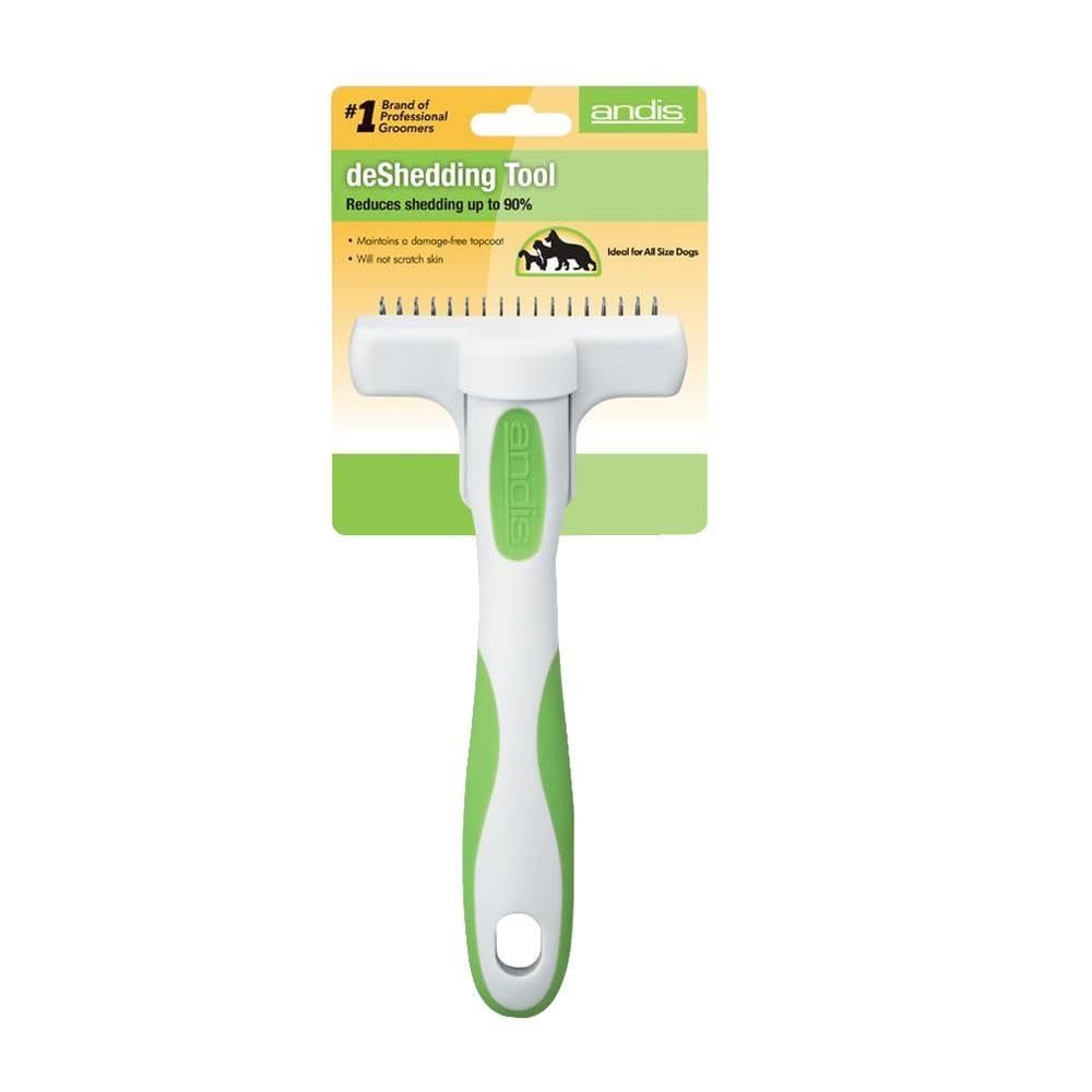 Andis Deshedding Tool for Cats & Dogs - Reduces Shedding 90% - Skin-Friendly Dematting Brush with Non-Slip Handles - 1 Pack