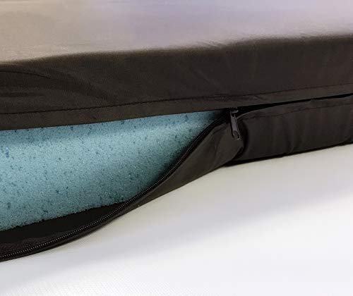 High Density Solid Blue Cooling Gel Infused Memory Foam Pad Dog Pet Bed + Internal Waterproof Cover (47X29X4 Inches (2Pack))