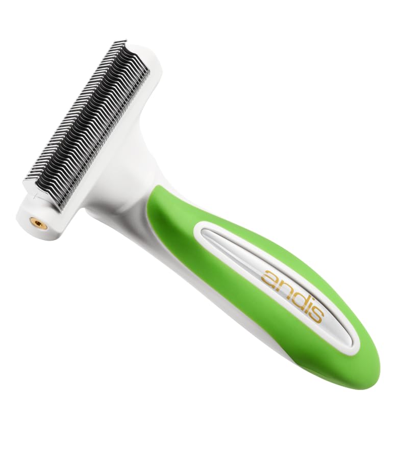 Andis Premium Fine-Tooth Deshedding Rake - White-Green