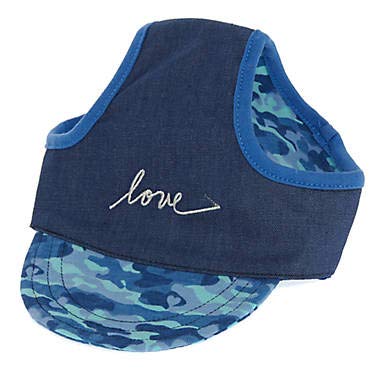 Ed Ellen Degeneres 'Love Blue Camo Pet Hat~Large~