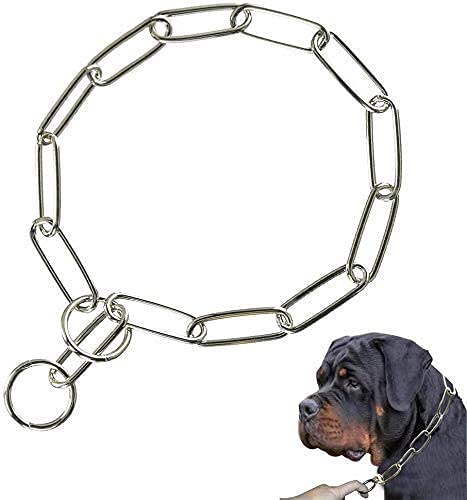 D&C Paws Gsd Choke Chain Dog Collars Fur Saver Training Long Link Chrome Plated Choker, German Shepherd Dog Training Chock Chain