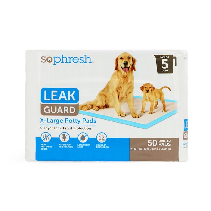 So Phresh X-Large Leak Guard Quilted Potty Pads Count of 50