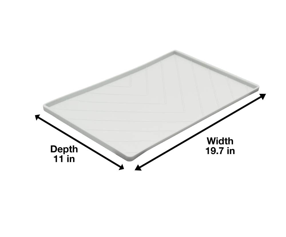 Messy Mutts Silicone Non-Slip Dog Bowl Mat with Raised Edge and Two Sides Reinforced with Metal Rods | Dog/Cat Bowl Mat with Spi