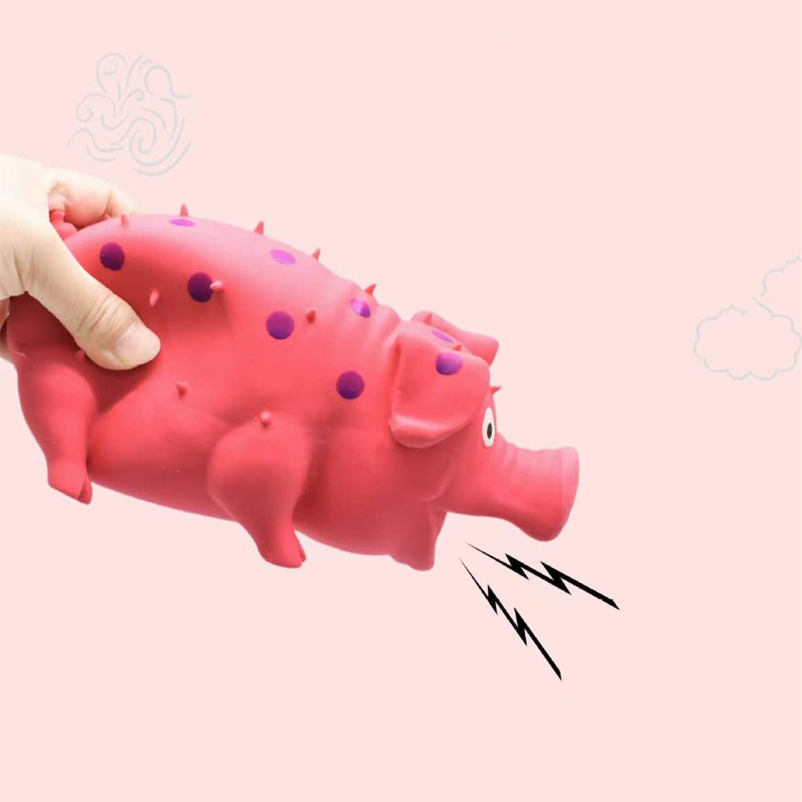 ZHENJIER Squeaky Pig Dog Toys, 2 Pack Grunting Pig Dog Toy That Oinks Grunts for Small Medium Large Dogs, Grunting Pig Sound Pla