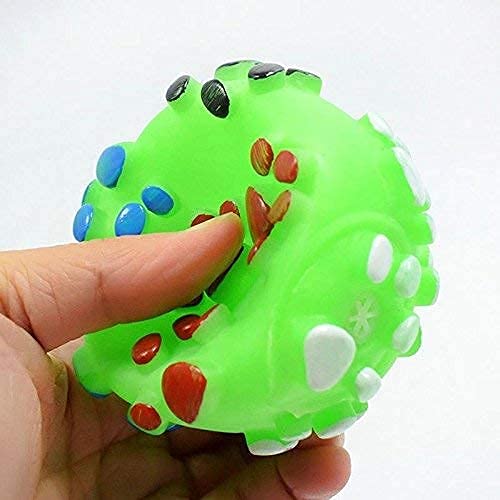 Pet Guard Pet Dog Paw Print Ball Toy Sound Squeaky Squeaker Dog Cat Chew Interactive Ball Squeak Playing Toy (Green)