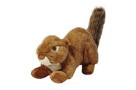 Fluff & Tuff SQUEAKERLESS Red Squirrel Plush Toy, 12" Cotton Dog Toy