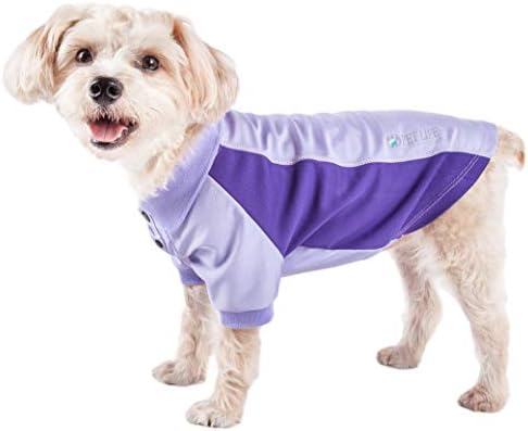 Pet Life  Active Barko Pawlo Relaxstretch Wickproof Performance Dog Polo Tshirt, Lavander  Xlarge