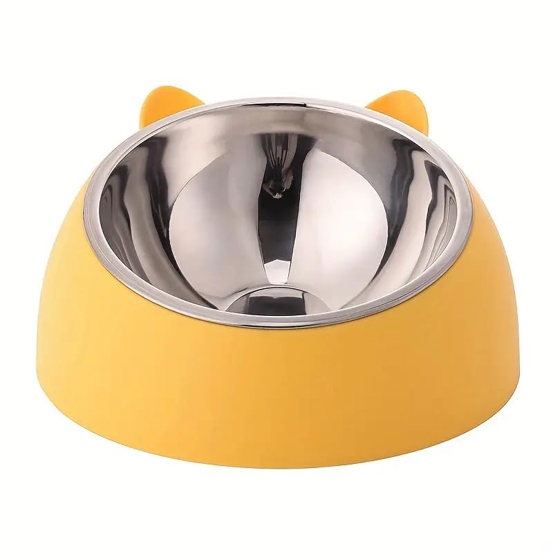 Onprix Stainless Steel Cat And Dog Bowl Tilted 15 Elevated Bowls Non Spill Kitten Puppy Food Bowl Slanted Dog Bowl For Pets Dog 