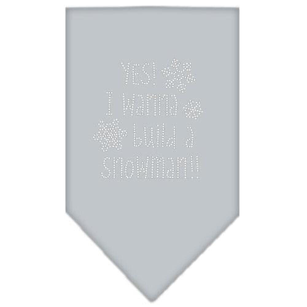 Yes I Want To Build A Snowman Rhinestone Bandana Orange Small