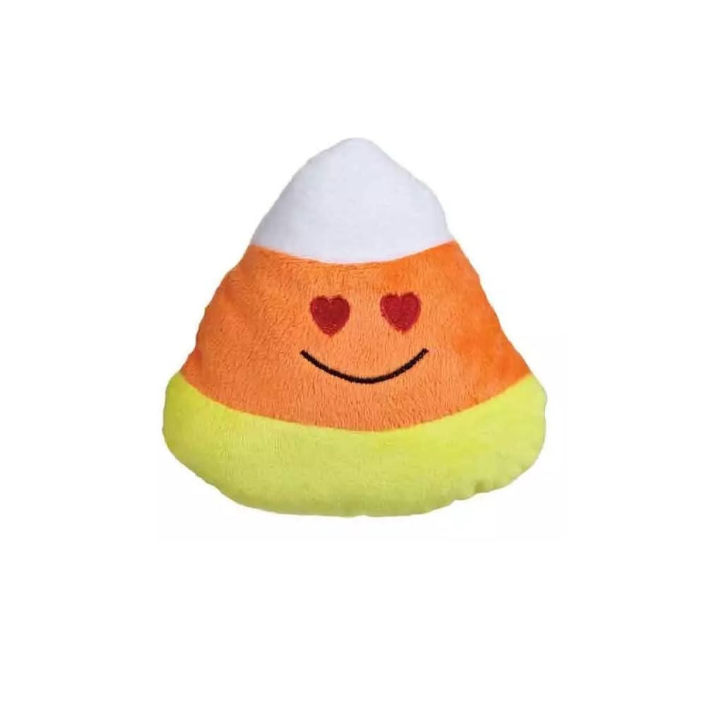 Soft Dog Toys Candy Corn Plush Squeaker Funny Face 6'' Choose Smile Grin Hearts Or Set (1 Random Toy - Seller'S Choice)