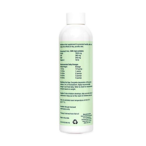 Dechra EicosaDerm Omega 3 Liquid - Nutritional Fatty Acid Supplement for Dogs & Cats, 8 Fl Oz