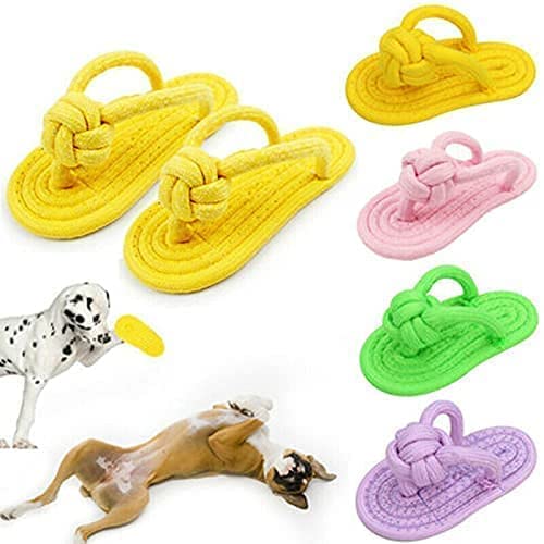 Rvpaws Durable Dog Toy Bone For Teething Suitable Small And Medium Puppies, Slipper Rope (Color May Vary)