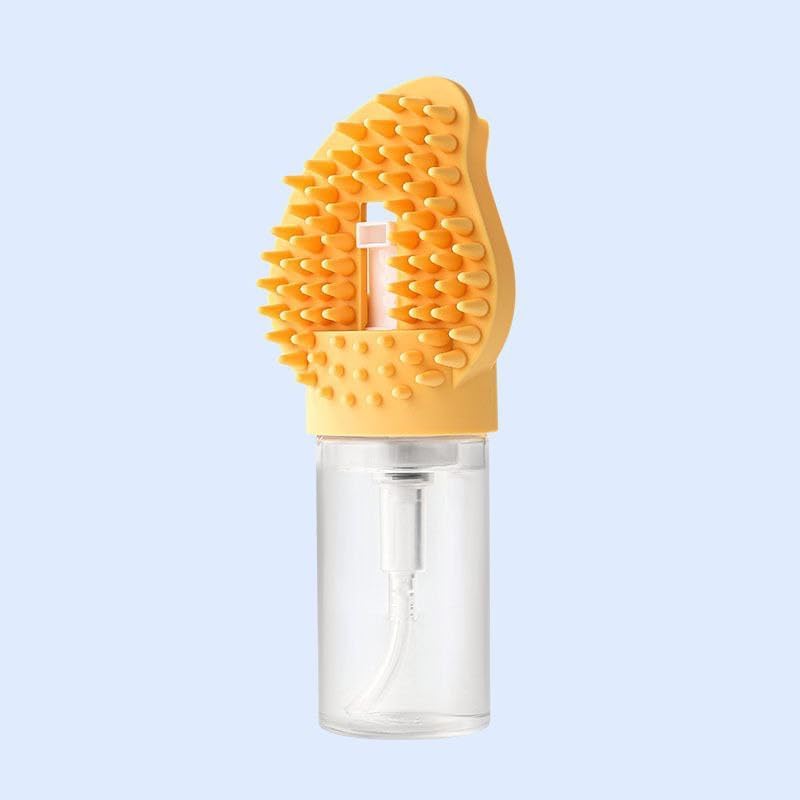 2In1 Pet Bath Brush & Shampoo Dispenser, Soft Silicone Bristles, Grooming Comb For Dogs & Cats, Shedding Massage Tool, Ergonom