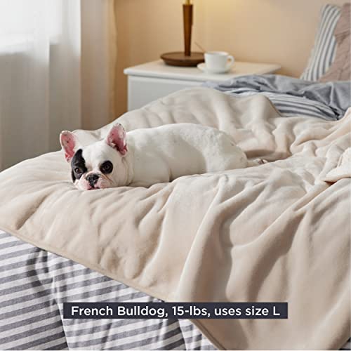 Bedsure Cat Blanket For Indoor Cats - Waterproof Calming Cat Blankets For Couch Protection, Sherpa Fleece Pet Blanket, Soft Plush Reversible Throw Furniture Protector, 50'X40', Cream