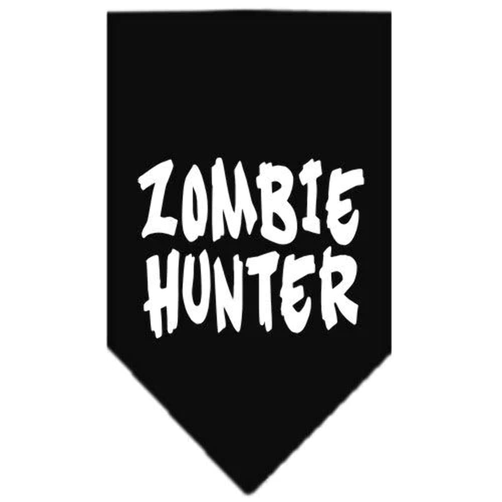 Halloween Pet and Dog Bandana Screen Printed, "Zombie Hunter" Bright Pink Small