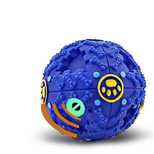 Psk Pet Mart Dogs Interactive Squeaky Giggle Quack Dog Toy Ball Pet Food Dispenser Dog Pet ProductsMedium (Blue)