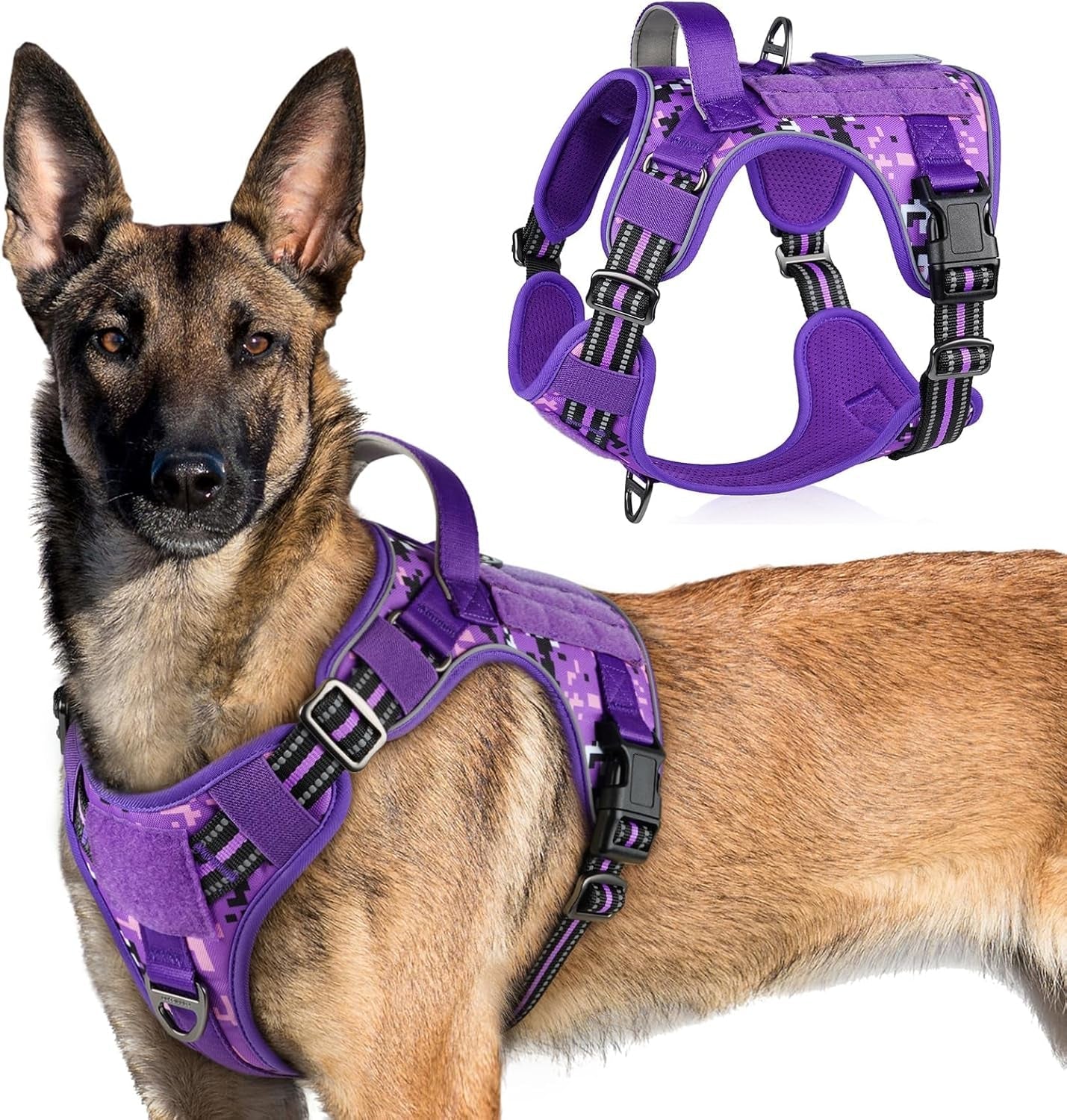 No-Pull Tactical Dog Harness MOLLE Vest for Medium & Large Dogs