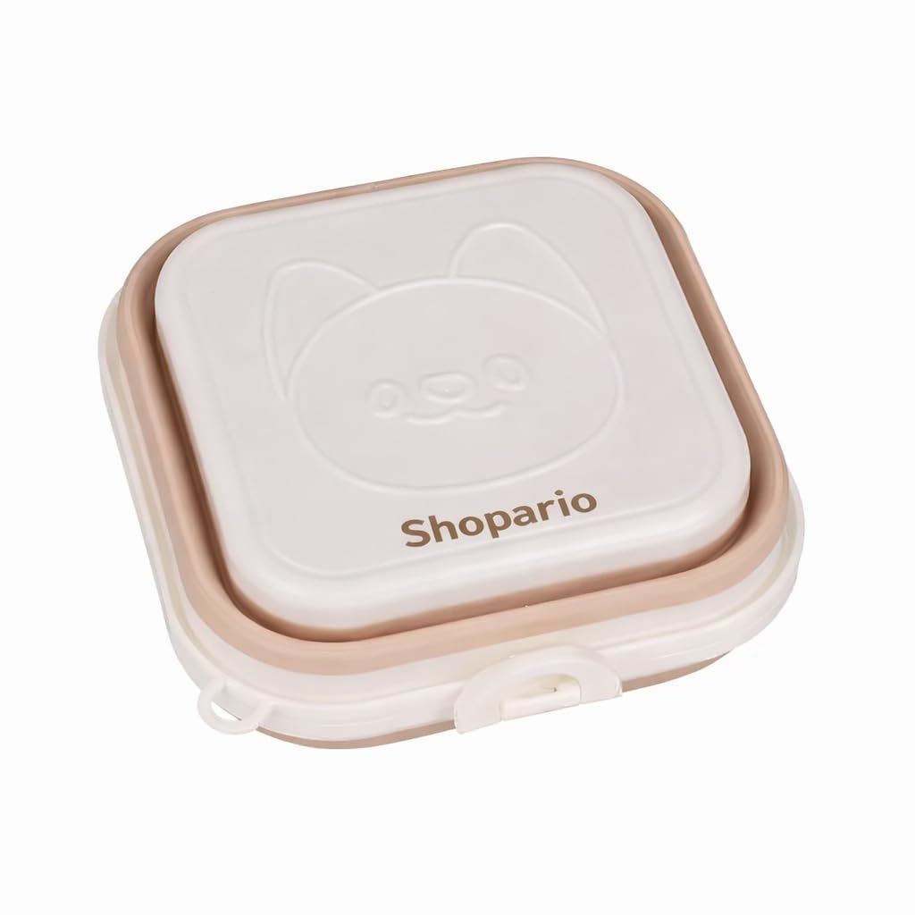 Shopario Double Bowl Water And Food Catand Dog Collapsibl Dual Compartment Bowl For Travel LeakProof Silicone Feeding Solution 