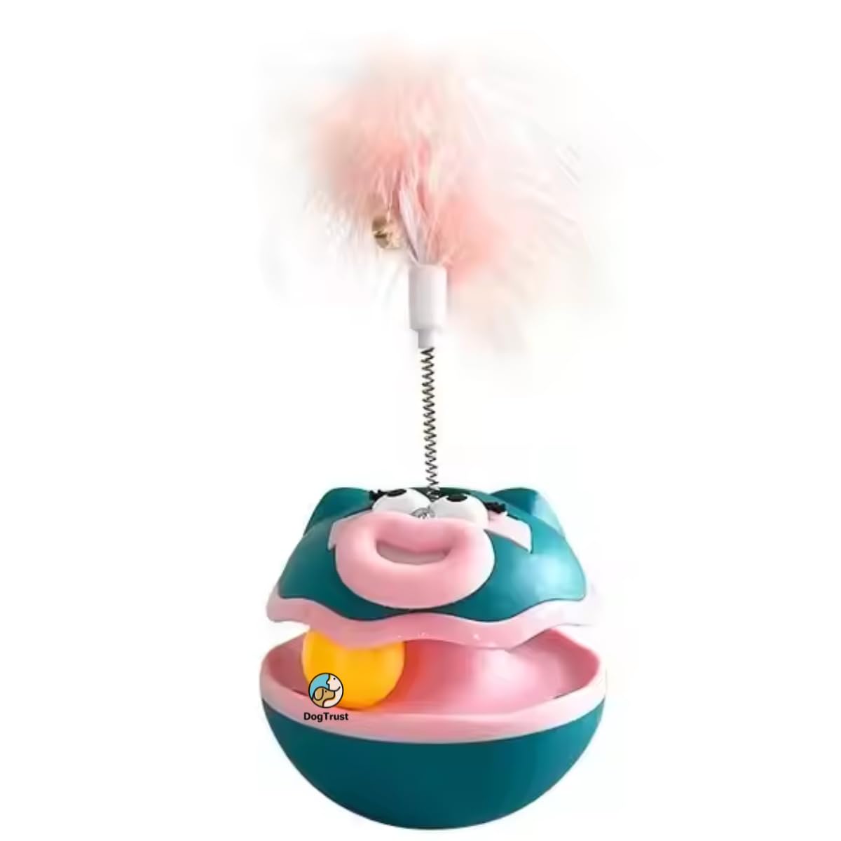 Dog Trust Interactive Teaser Wand Toy For Kittens And Cats  Pink Cat Toy With Feather And Bell For Indoor Play And Daily Entert