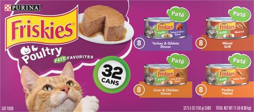 Friskies Classic Pate Poultry Favorites Cat Food Variety Pack, 11 lb
