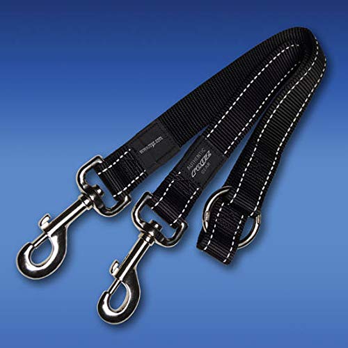 Rogz Utility Extra Large 1 Lumberjack Reflective 17 Long Split Dog Leash, Black