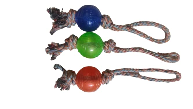 Dog Trust Dog Toy Ball With Handle Suitable For Small And Medium Breeds (Pack Of 1 Pcs)