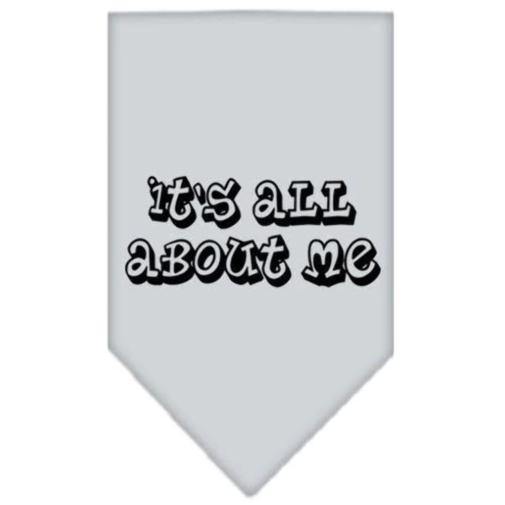 Pet and Dog Bandana Screen Printed, "It's All About Me" Light Pink Large