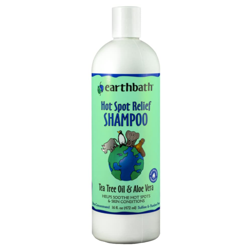 earthbath, Hot Spot Relief Pet Shampoo - Tea Tree Oil Hot Spot Treatment for Dogs, Best Dog Shampoo for Itching & Skin Condition