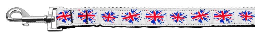 Mirage Pet Products Graffiti Union Jack UK Flag Nylon Ribbon Leash for Pets, 1-Inch by 4-Feet